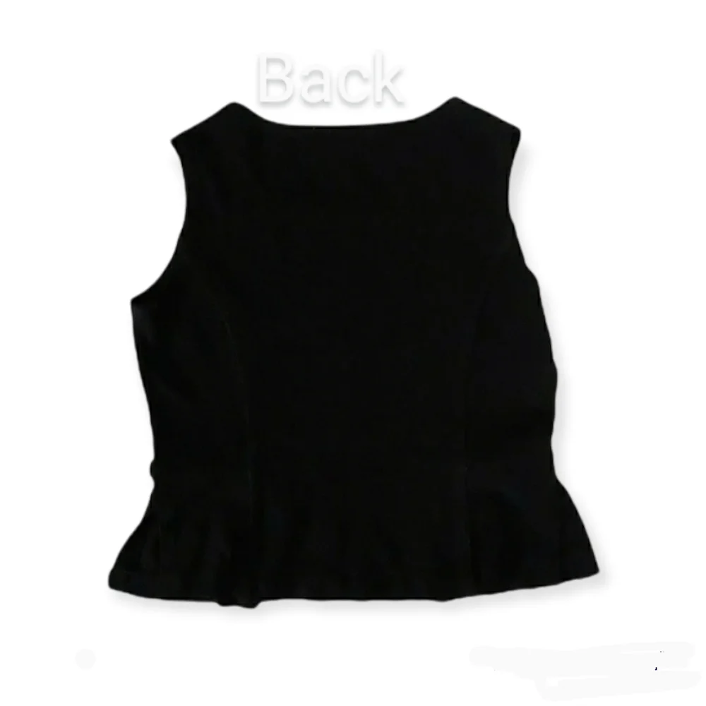 Womens sz 6 Black silver Buckle slit sides Ronnie nicole top Ladies shirt - Picture 7 of 8